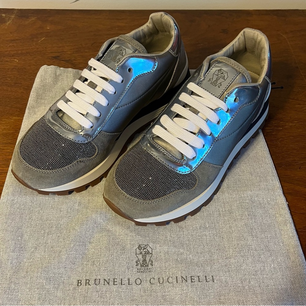 BRUNELLO CUCINELLI Women's Silver Sneakers